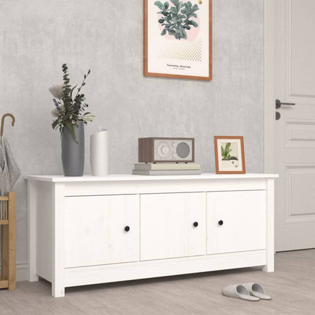 Shoe Cabinet 110X38X45.5 Cm Solid Wood Pine