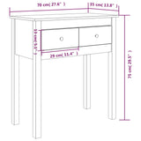 Console Table Honey Brown 70x35x75 cm Solid Wood Pine