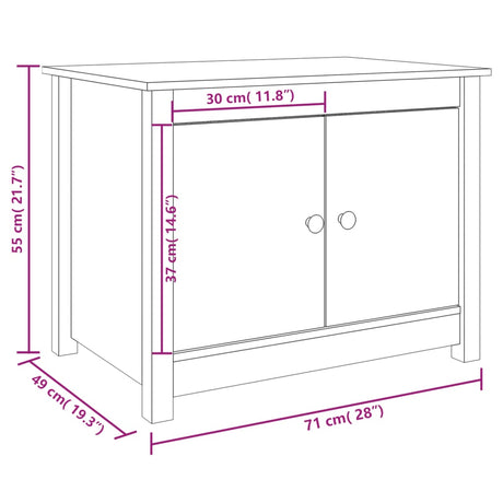 Coffee Table 71X49X55 Cm Solid Wood Pine