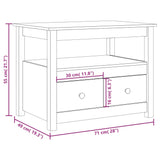 Coffee Table 71X49X55 Cm Solid Wood Pine