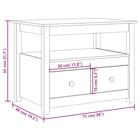 Coffee Table 71X49X55 Cm Solid Wood Pine