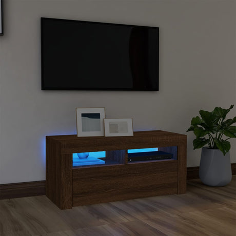 Tv Cabinet With Led Lights 90X35X40 Cm