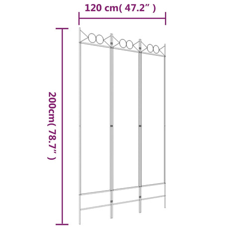 3-Panel Room Divider Fabric