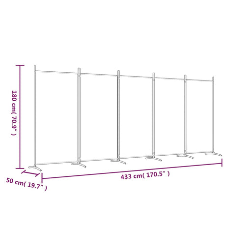 5-Panel Room Divider Fabric