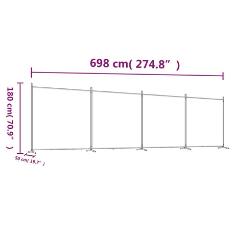 4-Panel Room Divider Fabric