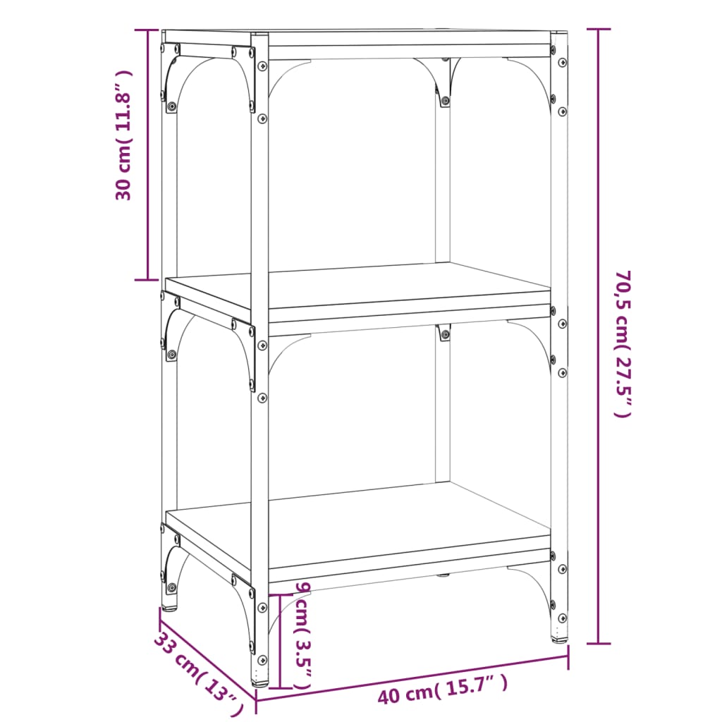 Book Cabinet 40X33X Engineered Wood And Steel