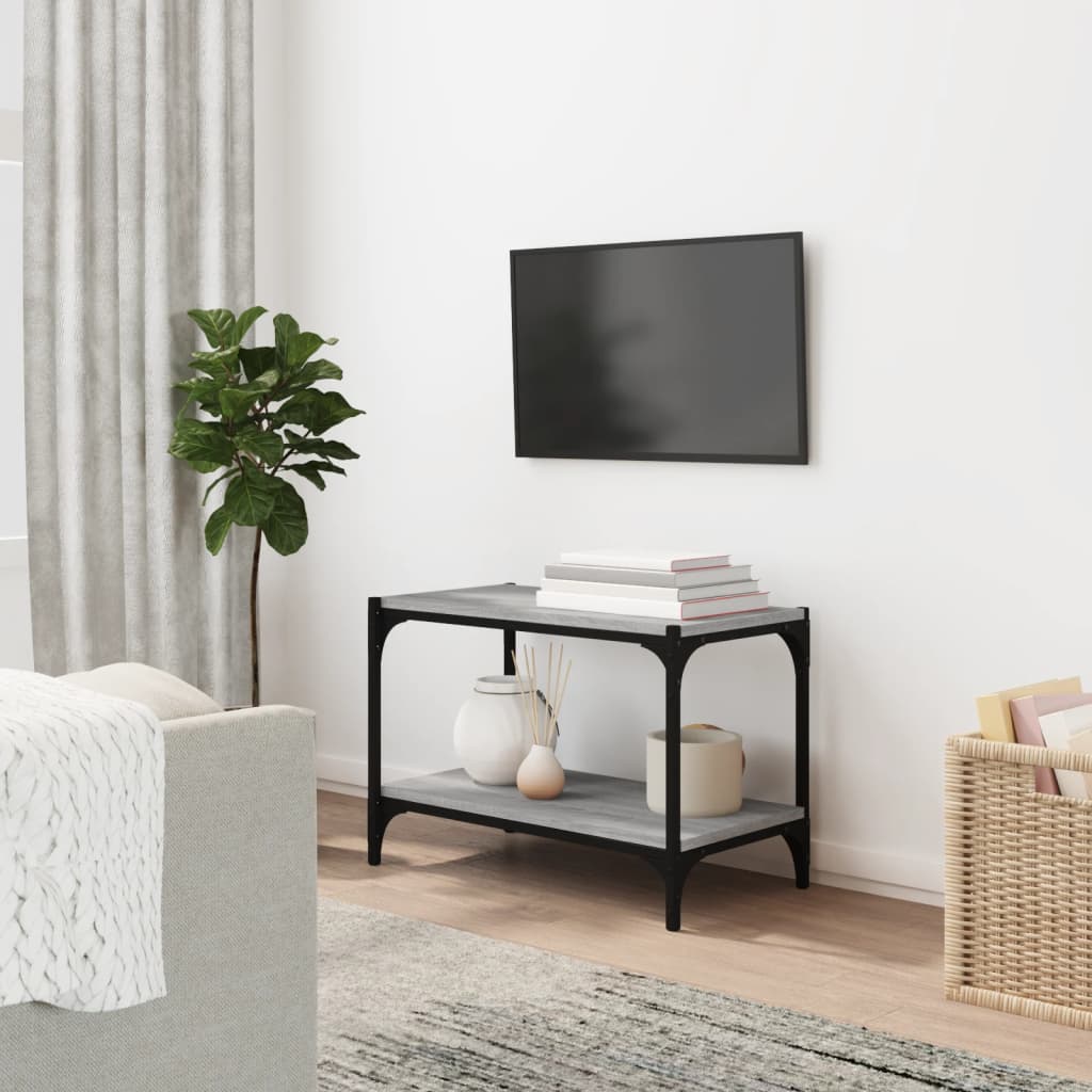 Tv Cabinet 80X33X41 Cm Engineered Wood And Steel