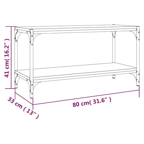 Tv Cabinet 80X33X41 Cm Engineered Wood And Steel