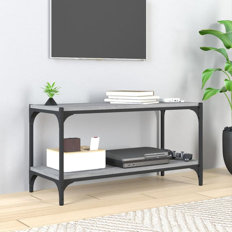 Tv Cabinet 80X33X41 Cm Engineered Wood And Steel