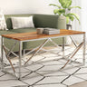 Coffee Table Silver Stainless Steel And Solid Reclaimed