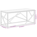 Coffee Table Silver Stainless Steel And Solid Reclaimed