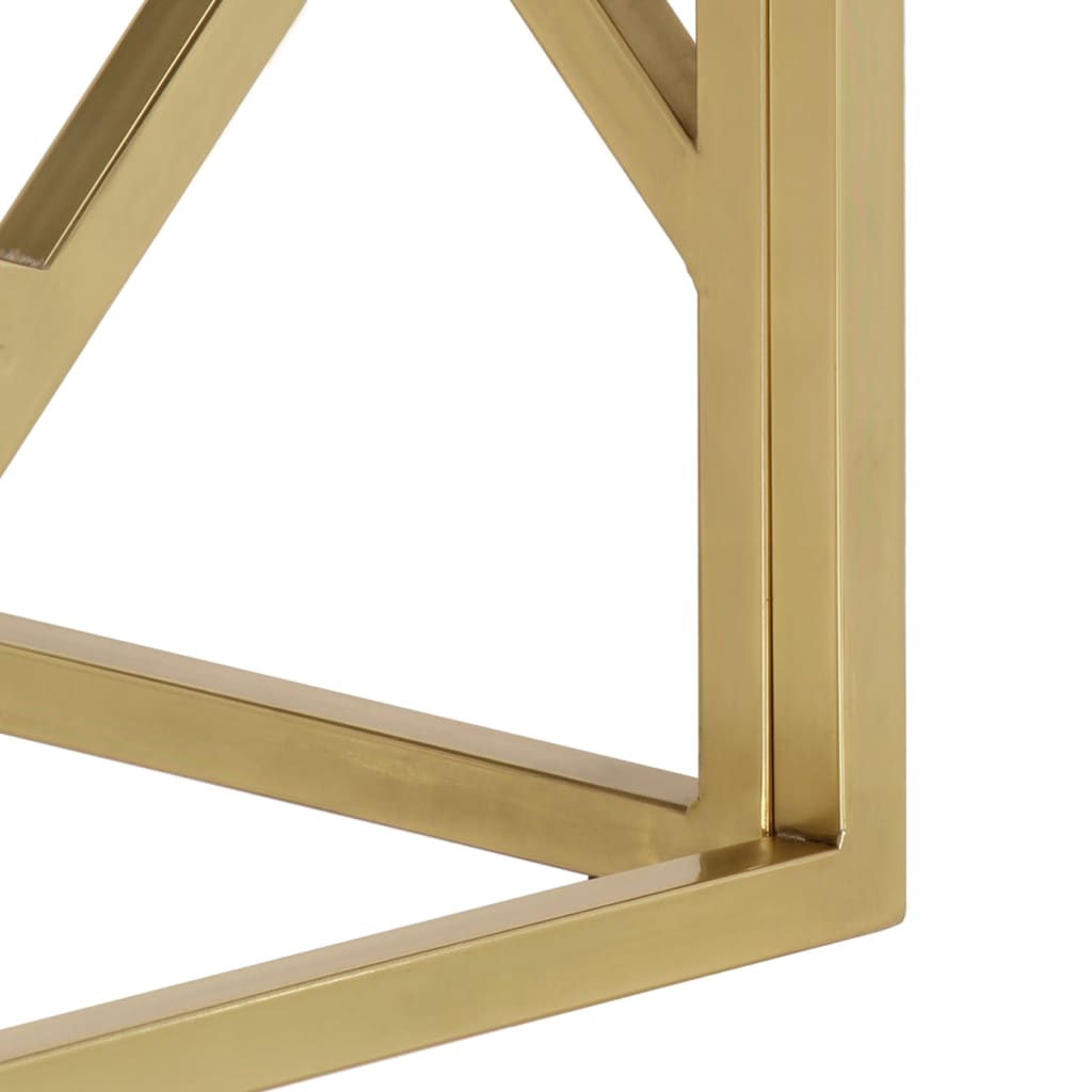 Coffee Table Gold Stainless Steel and Tempered Glass