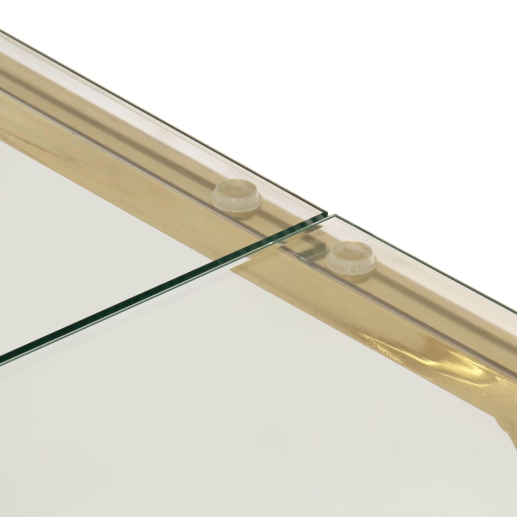 Coffee Table Gold Stainless Steel and Tempered Glass