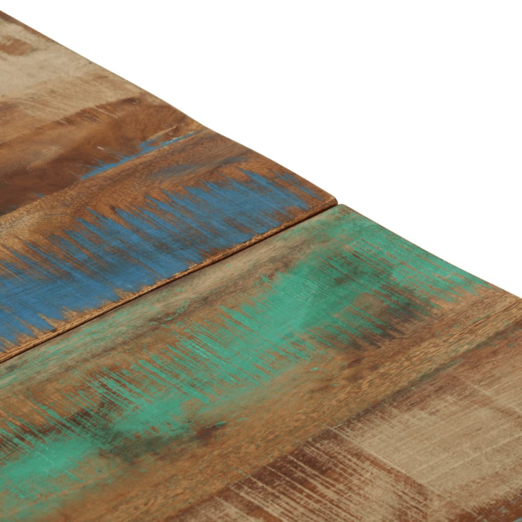 Coffee Table Silver Stainless Steel and Solid Reclaimed Wood