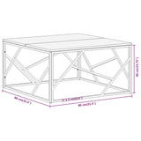 Coffee Table Silver Stainless Steel and Solid Reclaimed Wood