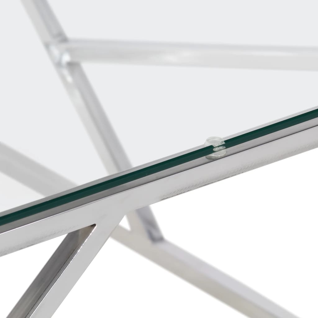 Coffee Table Stainless Steel And Tempered