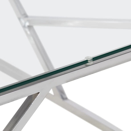 Coffee Table Stainless Steel And Tempered