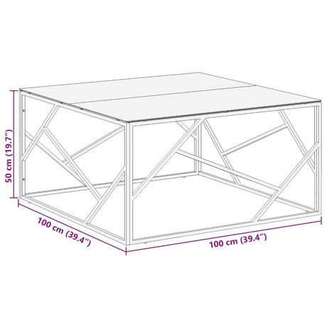 Coffee Table Stainless Steel And Tempered
