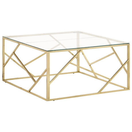 Coffee Table Stainless Steel And Tempered