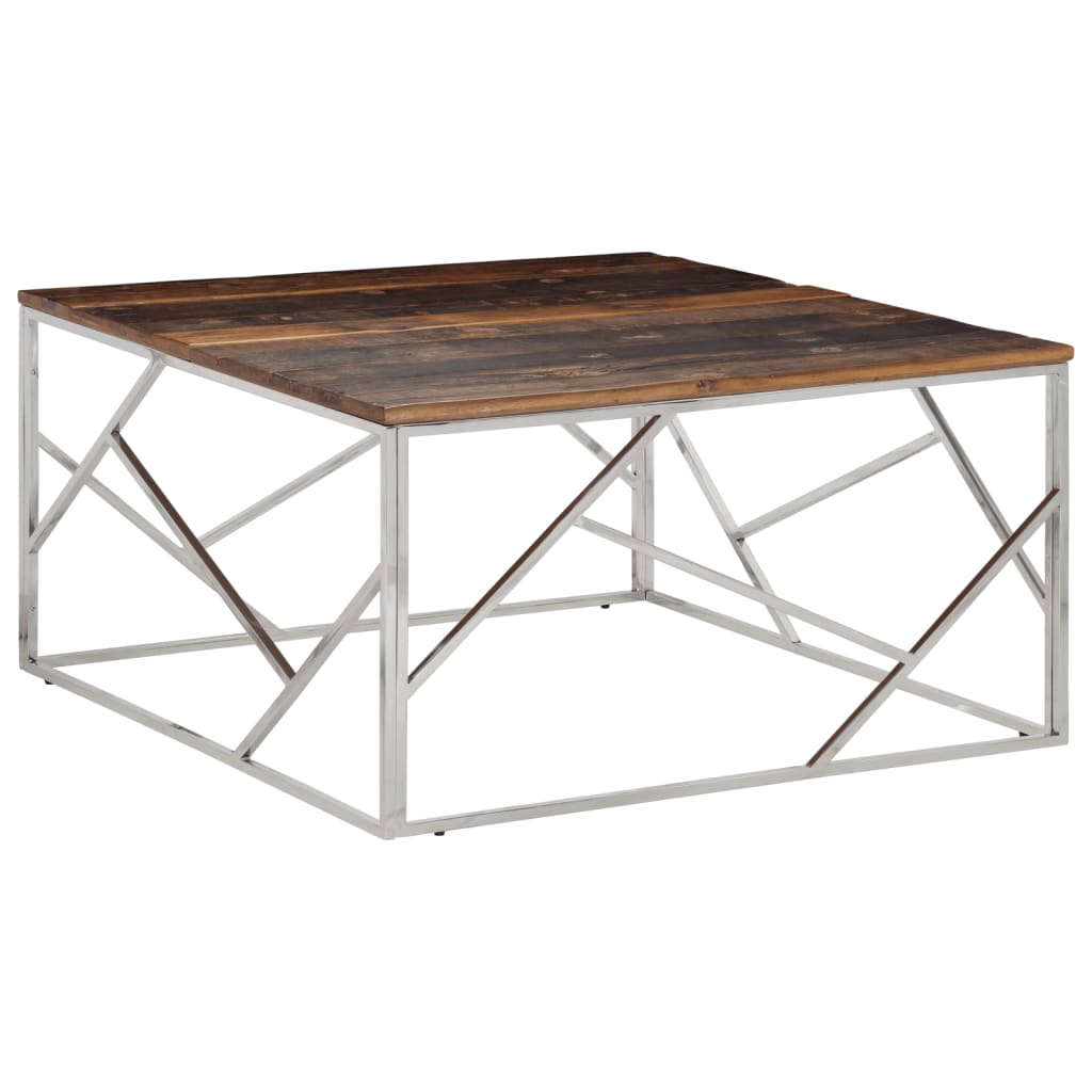 Coffee Table Stainless Steel And Tempered