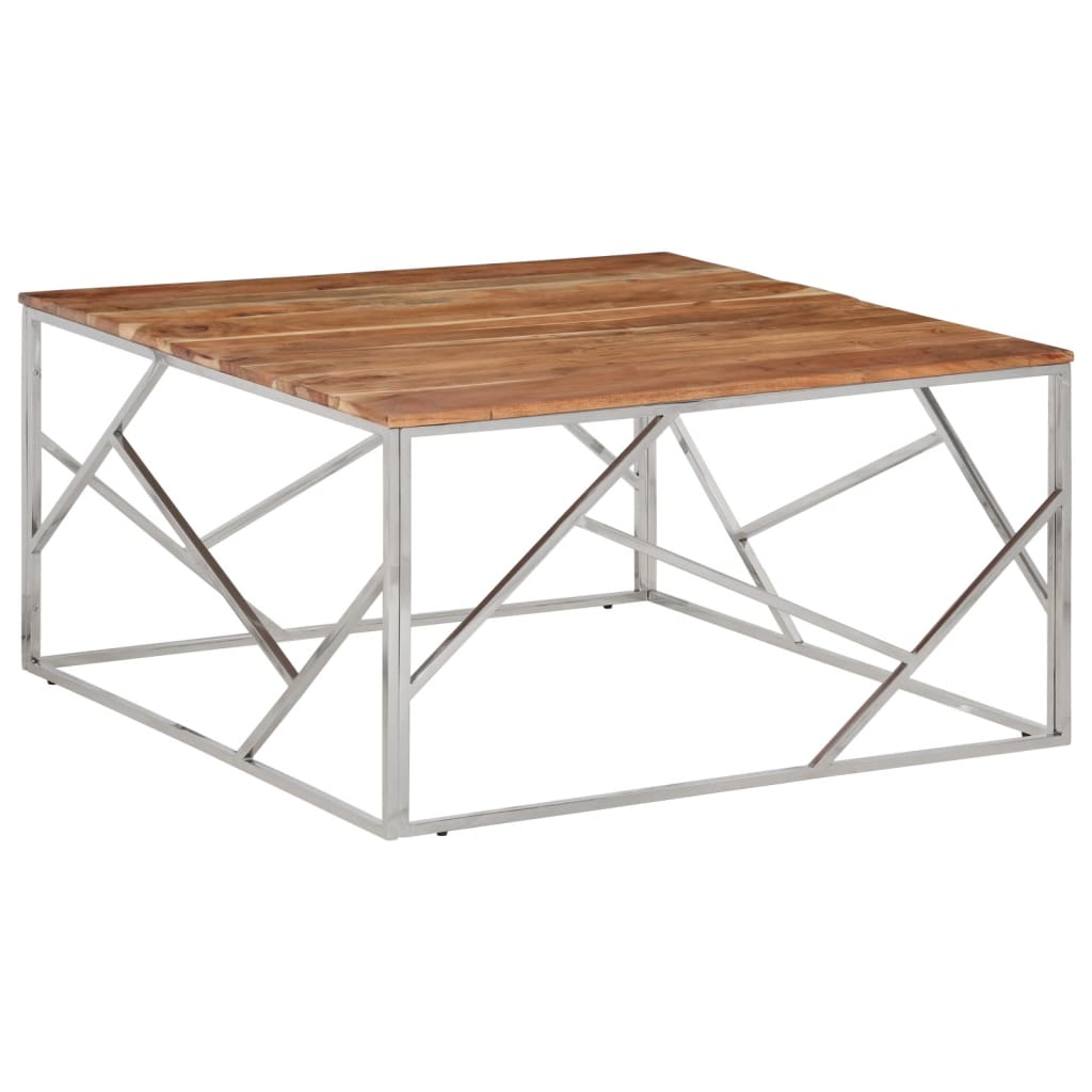 Coffee Table Stainless Steel And Tempered