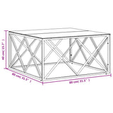Coffee Table 80X80X40 Cm Stainless Steel And