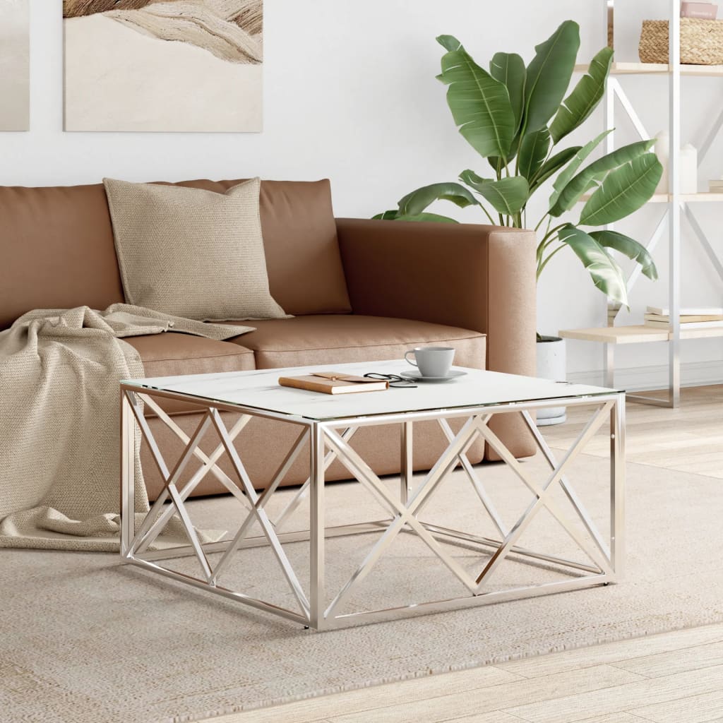 Coffee Table 80X80X40 Cm Stainless Steel And