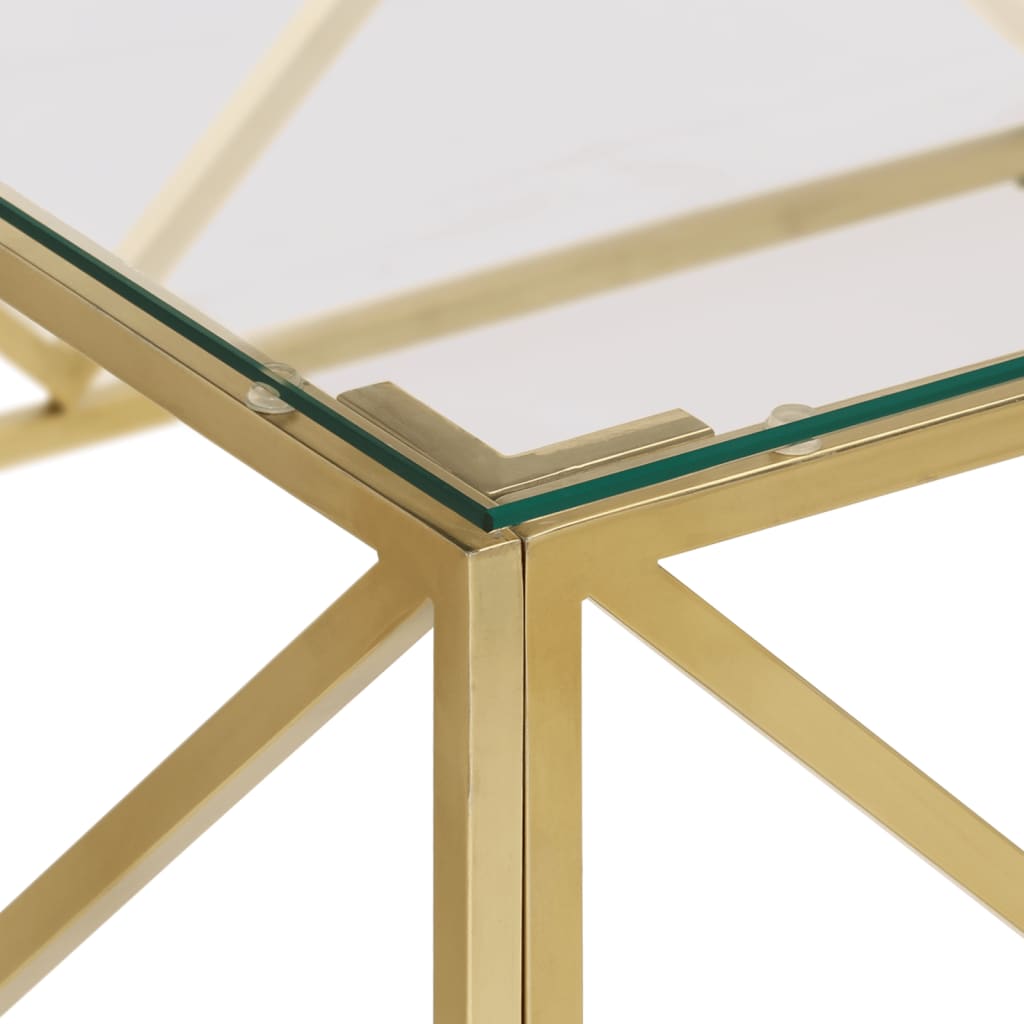 Coffee Table Stainless Steel And Tempered
