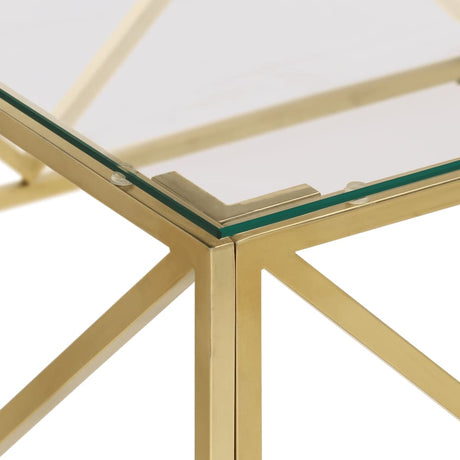 Coffee Table Stainless Steel And Tempered