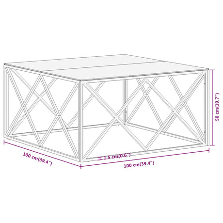 Coffee Table Stainless Steel And Tempered