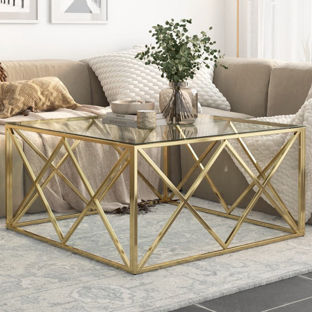 Coffee Table Stainless Steel And Tempered