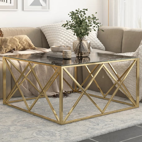 Coffee Table Stainless Steel And Tempered