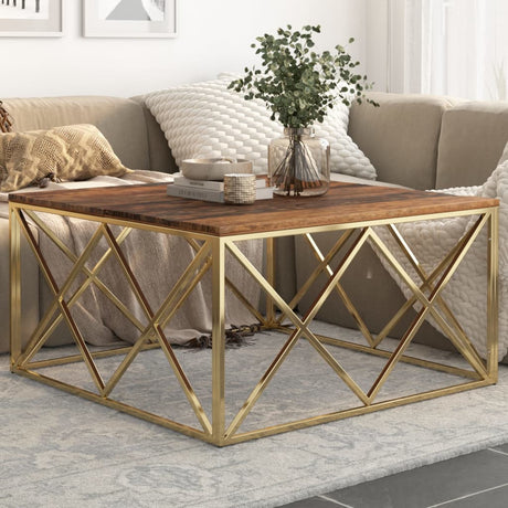 Coffee Table Stainless Steel And Tempered