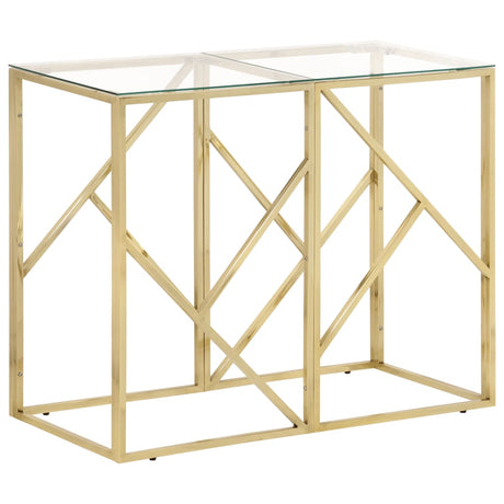 Console Table Stainless Steel And Tempered