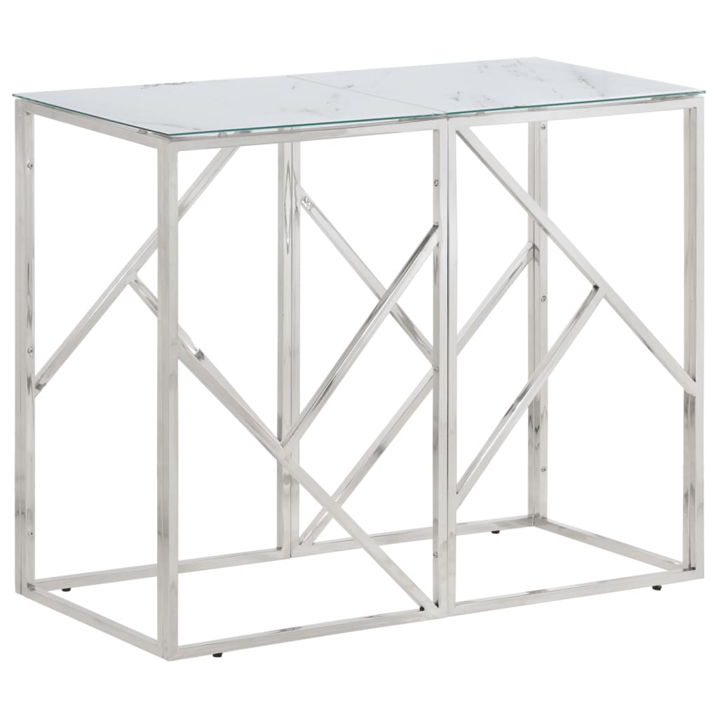 Console Table Stainless Steel And Tempered