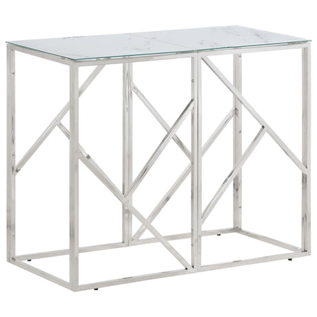 Console Table Stainless Steel And Tempered