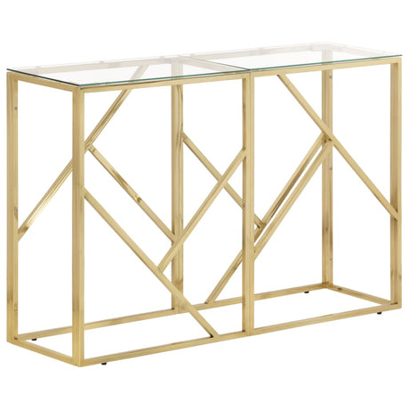 Console Table Stainless Steel And Tempered
