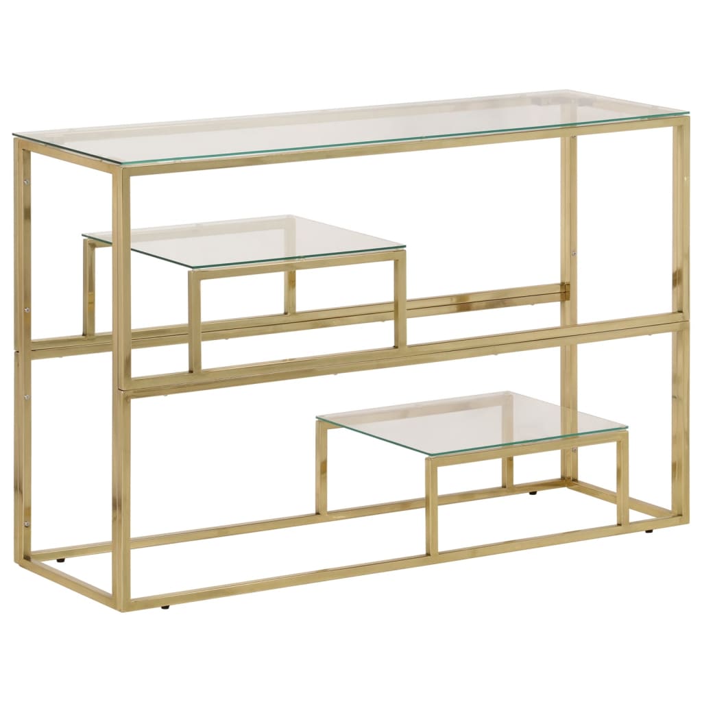 Console Table Stainless Steel And Tempered