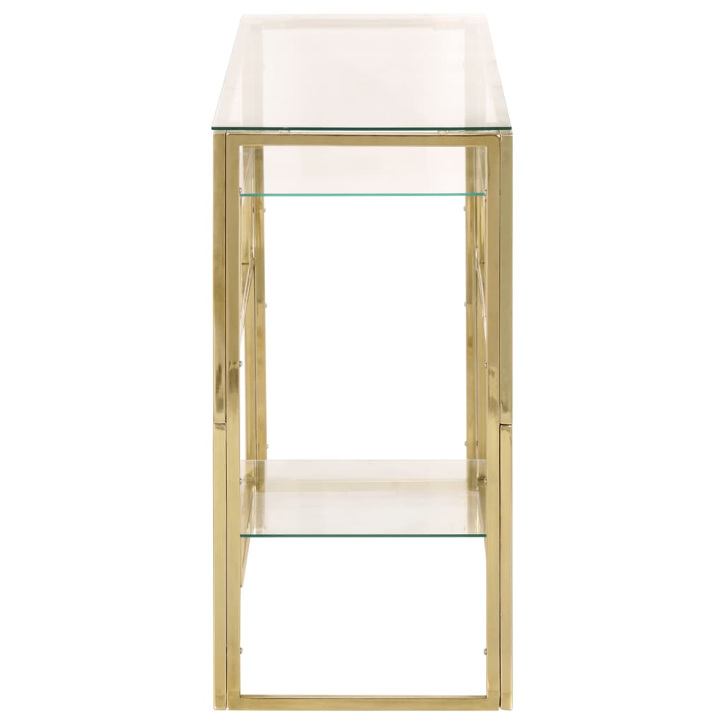 Console Table Stainless Steel And Tempered