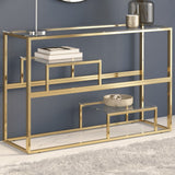 Console Table Stainless Steel And Tempered