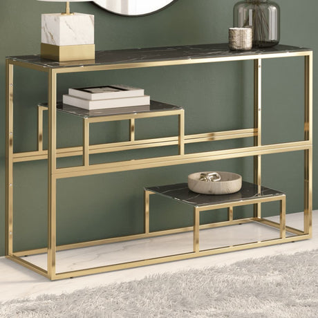 Console Table Stainless Steel And Tempered