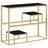 Console Table Silver Stainless Steel And Solid Acacia