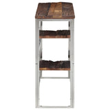Console Table Silver Stainless Steel and Solid Wood Sleeper