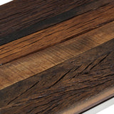 Console Table Silver Stainless Steel and Solid Wood Sleeper