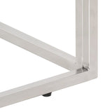 Console Table Silver Stainless Steel and Solid Wood Sleeper