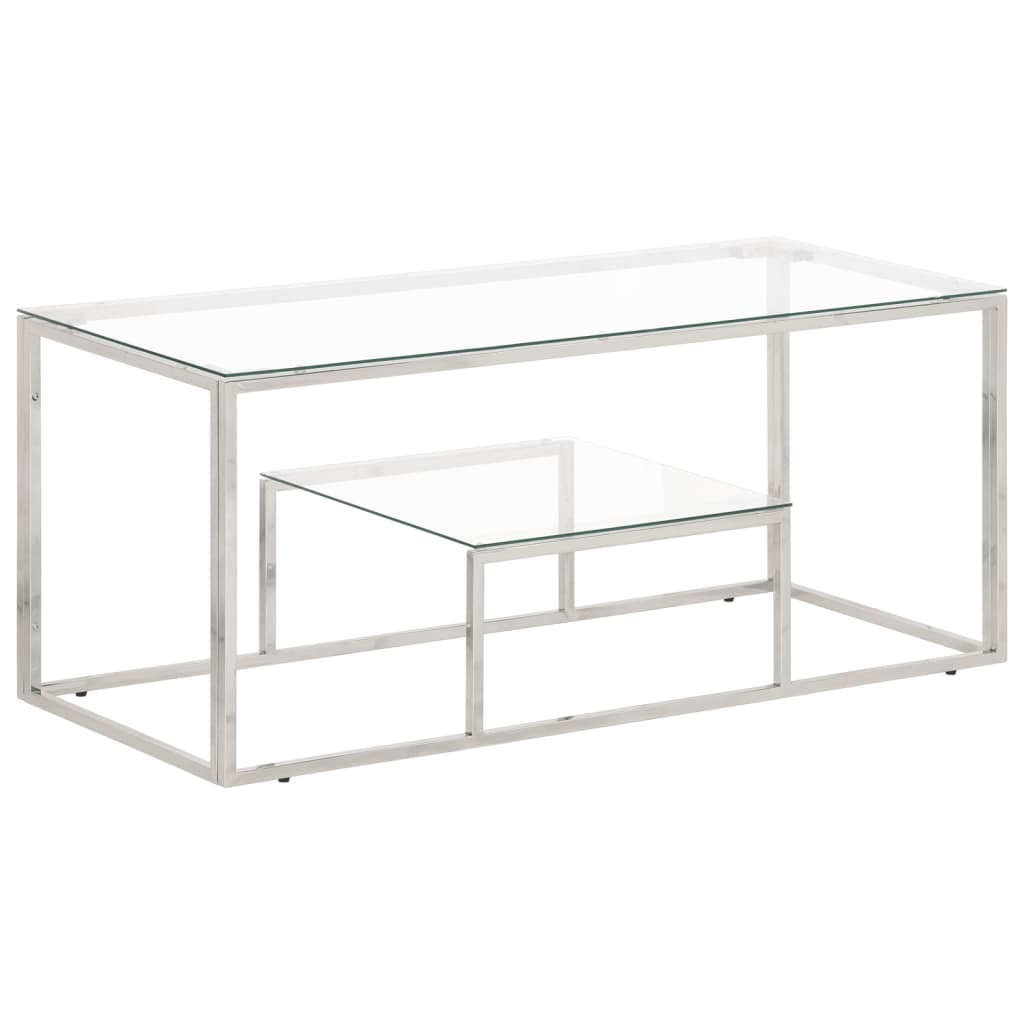 Coffee Table Stainless Steel And Tempered