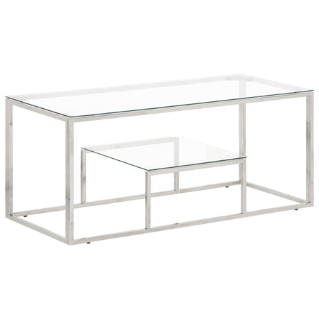 Coffee Table Stainless Steel And Tempered