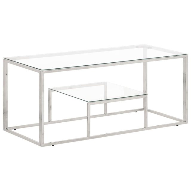 Coffee Table Stainless Steel And Tempered