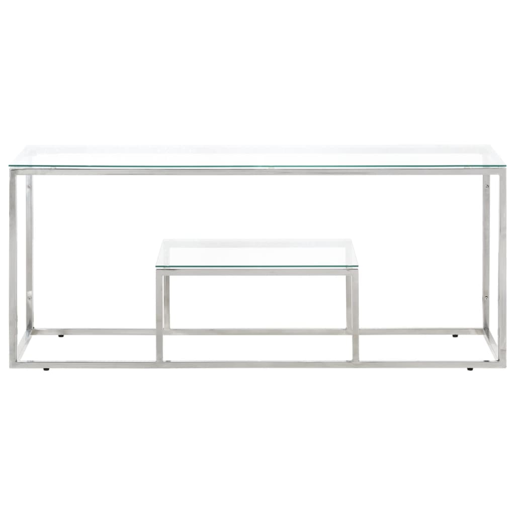 Coffee Table Stainless Steel And Tempered