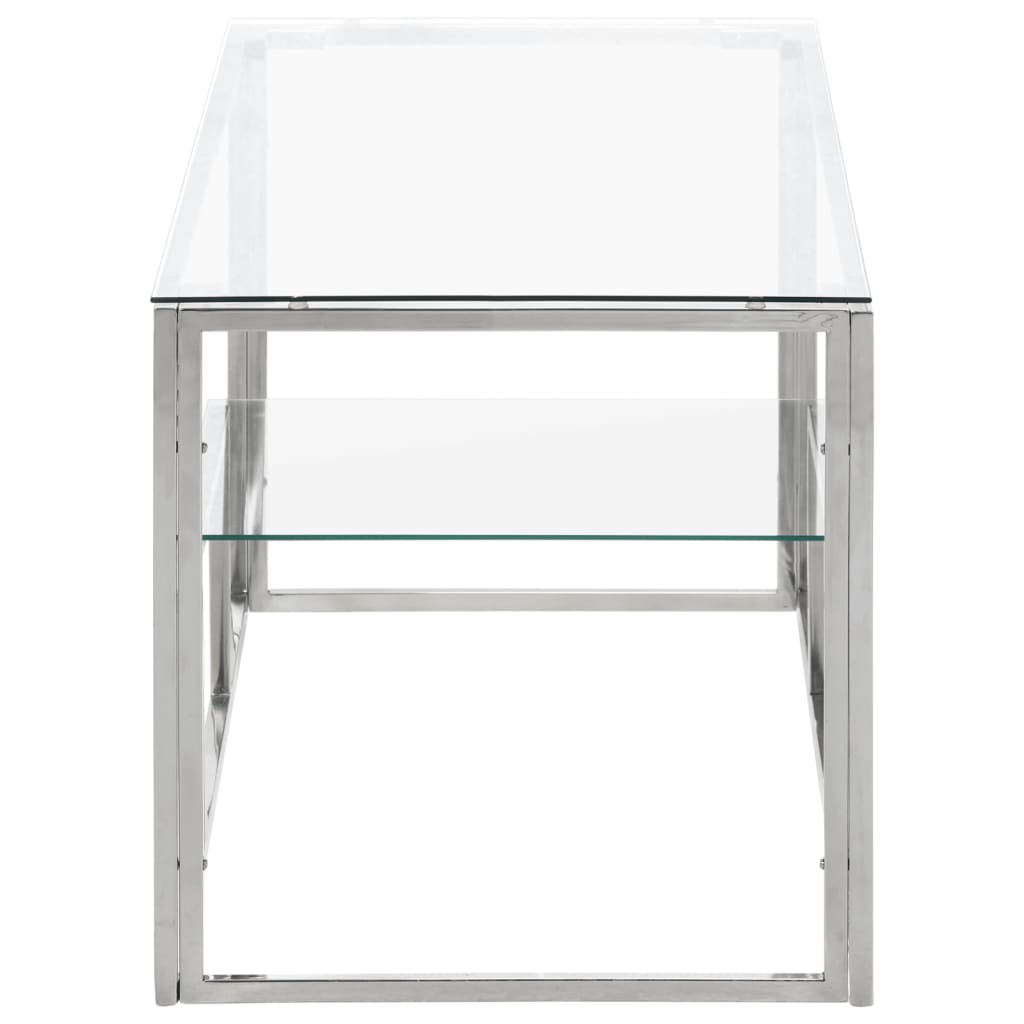 Coffee Table Stainless Steel And Tempered